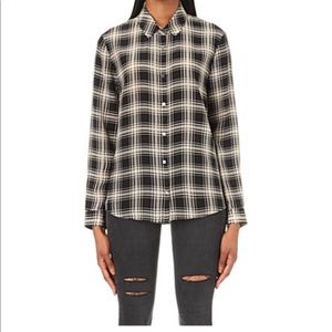 The Kooples cream and black silk button down